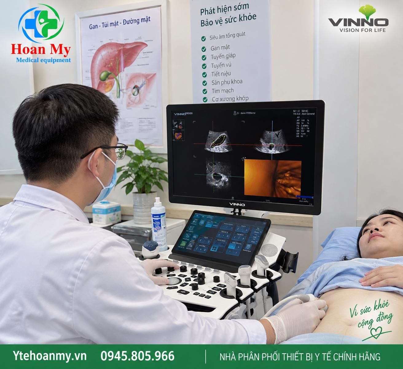 Máy siêu âm 5D Vinno R500 cao cấp - Đàn hồi mô gan định lượng